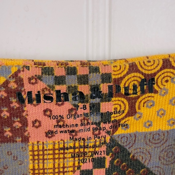 Misha & Puff Organic Patchwork Ruffle Sleeve Babydoll Dress In Mango, 7-8y - Picture 5 of 8